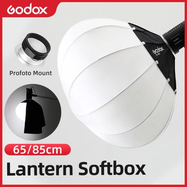 

godox 65cm or 85cm lantern foldable quick-install portable round shape softbox light + skirt for profoto mount studio flash
