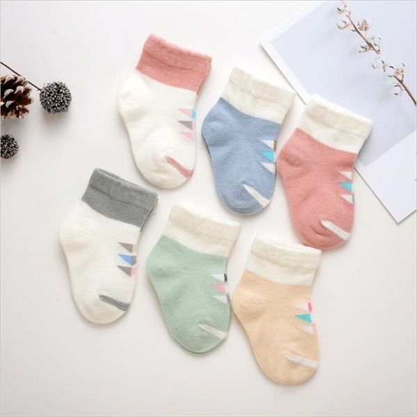 

6pcs/set newborn spring summer breathable boys for kids cartoon tollder cotton baby girls socks y201009, Pink;yellow