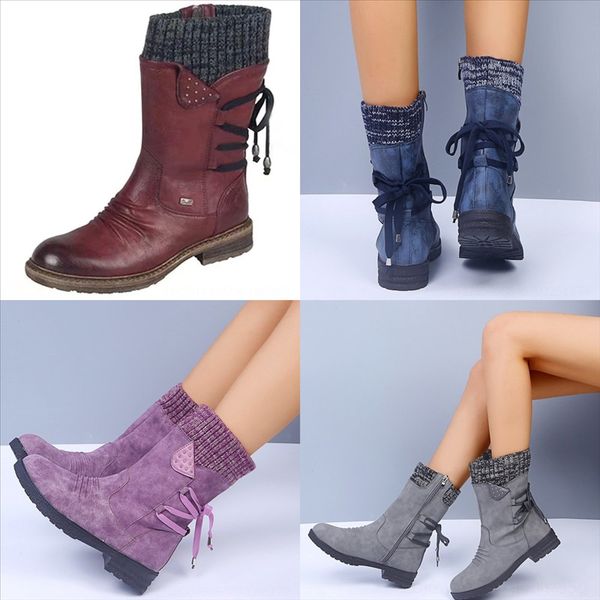 

b699 fashion women snow boot woman faux heeled over the knee high suede boots pointy toe chunky heel slouch long ladies boots winter, Black
