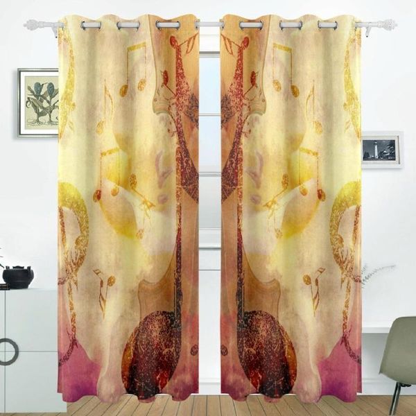 

musical note curtains drapes panels darkening blackout grommet room divider for patio window sliding glass door 55x84 inches1