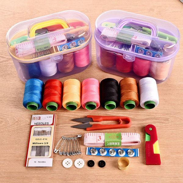 

large sewing box set household portable 10 piece set mini tool sewing thread craft multi-function threads kit supplies, Black