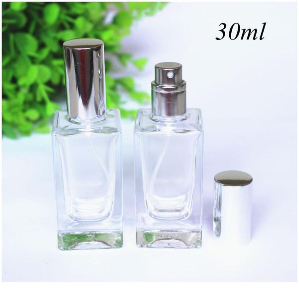 

10pcs/lot 30ml square glass perfume bottle clear glass spray bottle fragrance packaging bottle re qylywb