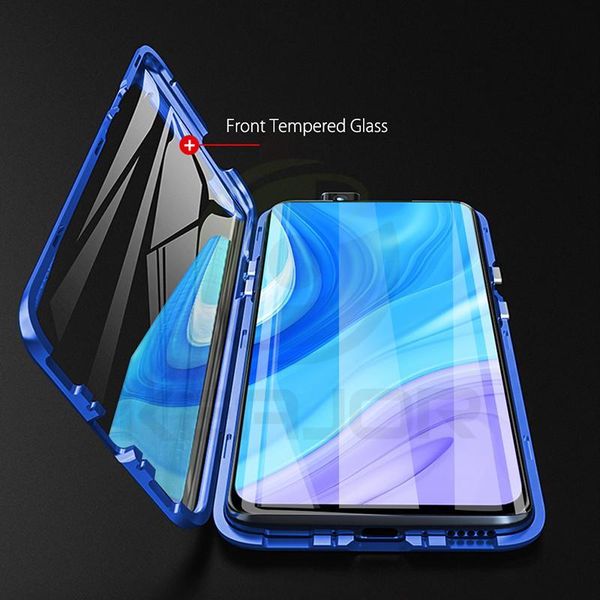

magnetic case for huawei y9s case cover clear double side tempered glass shockproof hard bumper for huawei y9 s y9s mobile h jllzmm