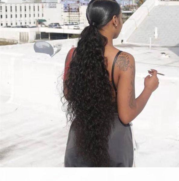 

natural hair soft sleek ponytail with weave 160g drawstring pony tail brazilian ponytail hairpiece for black women