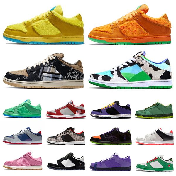 

orange yellow bear x dunk mens trainers sports sneakers chunky dunky safari dunks platform low skateboard women men outdoor shoes