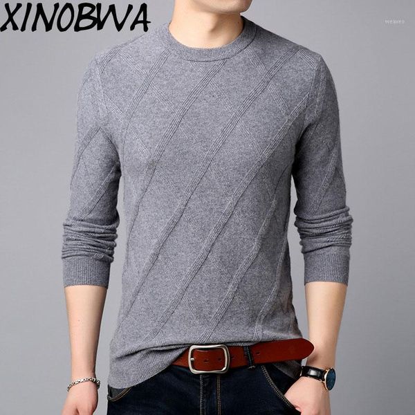 

2018 new men's fashion o neck long sleeve cashmere thick warm jacquard pullover sweater male wool plus size sweater male clothes1, White;black