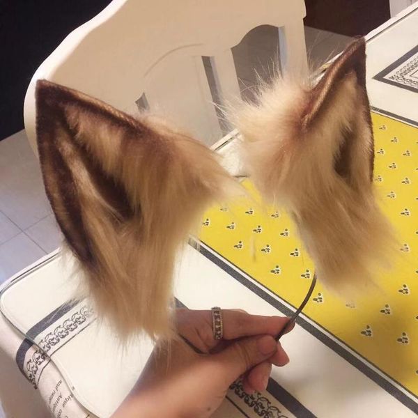 

new animal cosplay carnaval gothic lolita acessories cat ear hair hoop headwear for girl women kids hand work