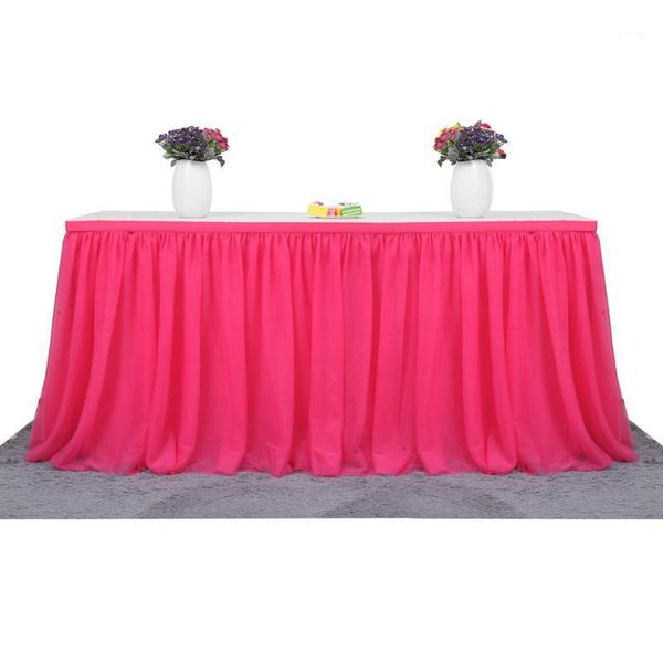 

table skirt 183 x 77 cm tutu tulle tableware cloth wedding party baby shower home decor skirting birthday1