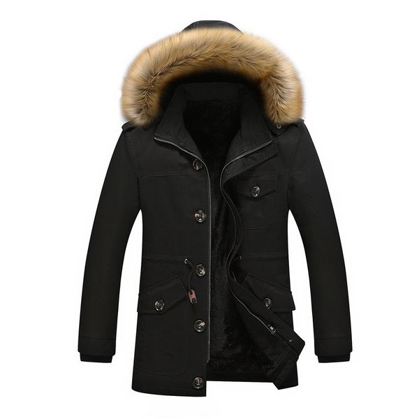 

2021 the new man fashion new solid male casual clothes cotton quilted wind-proof winter clothing outerwear jackets blei, Black