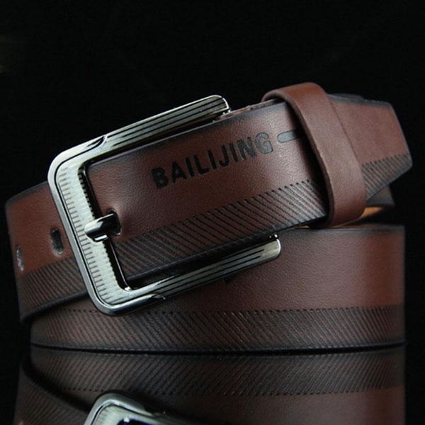 

2020 new alloy needle buckle men's retro fashion belt women's korean version versatile antique belt, Black;brown