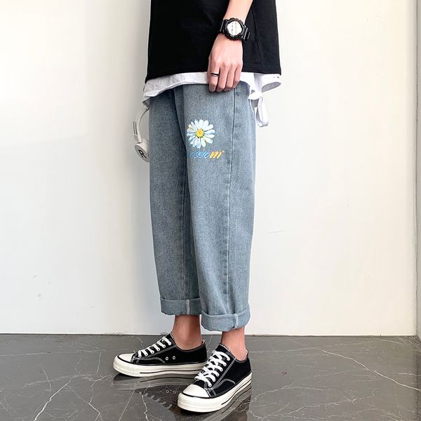 

2021 new privathinker print vintage men's spring fashion jeans man casual denim harem pants bottoms clothes nbfs, Blue