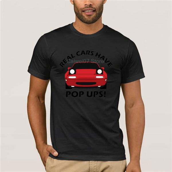 

sport men's t-shirt mazda miata real cars have pop ups red fashion t shirt 100% cotton