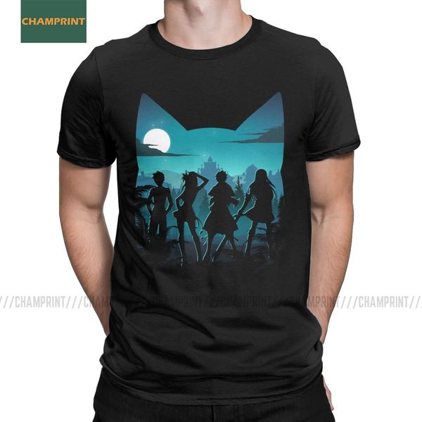 

sport men happy silhouette fairy tail t shirt natsu dragneel lucy erza scarlet anime cotton short sleeve tee shirt gift idea t-shirts