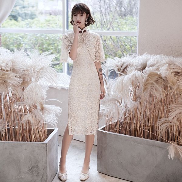 

dcsdi cheongsamsummer и платье cheongsamlace весна шали нового стенд воротник кружево cheongsam улучшилась мода темперамент средней длиной 2, Black;gray