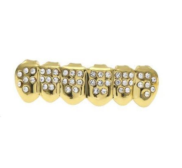 

retail-wholesale 18k gold plated cz rhinestone hip hop teeth grillz square bottom grill set bling 2 wmtehz dh_garden, Black