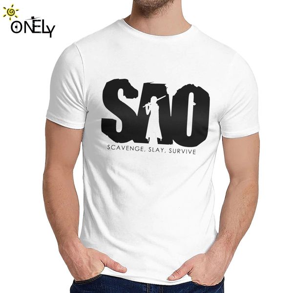

men t-shirt sword art online slim novelty round neck harajuku streetwear short sleeve sport hooded sweatshirt hoodie