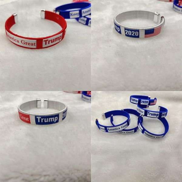 

general election wrap bracelet trump cuff bracelets keep america flag belt loop plastic circle wristbands keep america great 2020 1 2gg f2