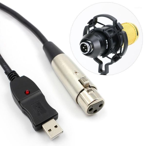 

microphones condenser microphone 3-pin xlr to usb cannon cable cord for bm 800 karaoke studio 3m male female extension cable1