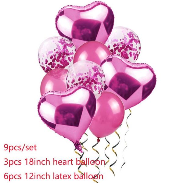 

18inch сердца воздушные шары украшения день рождения металлическая фольга heart shaped баллоны конфетти latex шар свадьба декор globos qyluu