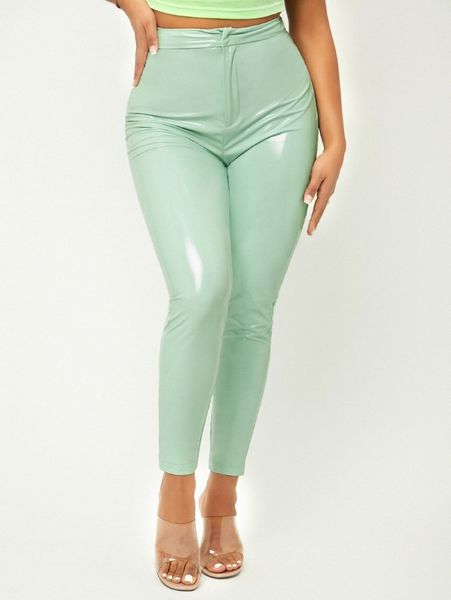 

sxy pu leather skinny pants b0s2#, Black;white