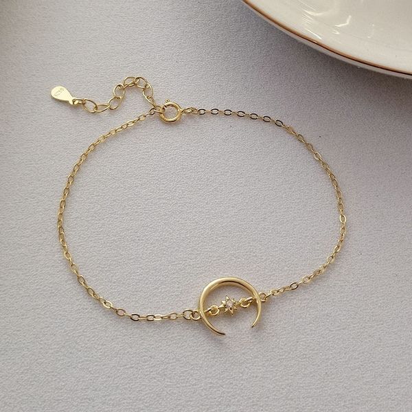 

oz8dk s925 sterling feminine feminine sun wind crescent s925 temperament silver silver sterling sun bracelet wind temperament crescent brace, Golden;silver