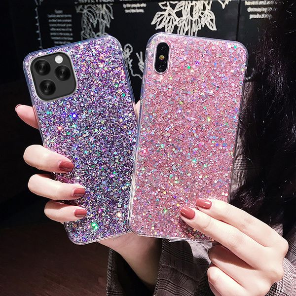 

роскошный искорка блеск блестки порошок мягкий силиконовый чехол для iphone 12 mini 11 pro max xr xs 5 7 6 8 plus x se блестящая задняя крыш