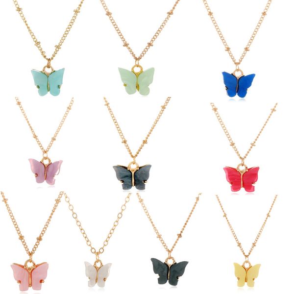 

simple geometry butterfly pendant necklace gold plated pretty butterfly charm choker ladies clavicle chain necklaces designer jewelry gifts, Silver