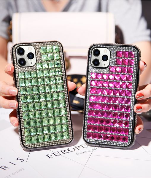 

crystal rhinestone glitter phone case for iphone 11 12 pro 6 7 8 plus x xr xs max diamond back case cover new luxury bling case