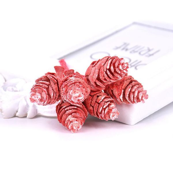 

6pcs/lot dyeing natural pine nut artificial flower for wedding home decoration diy craft wreath gift fake flower christm jlltqk