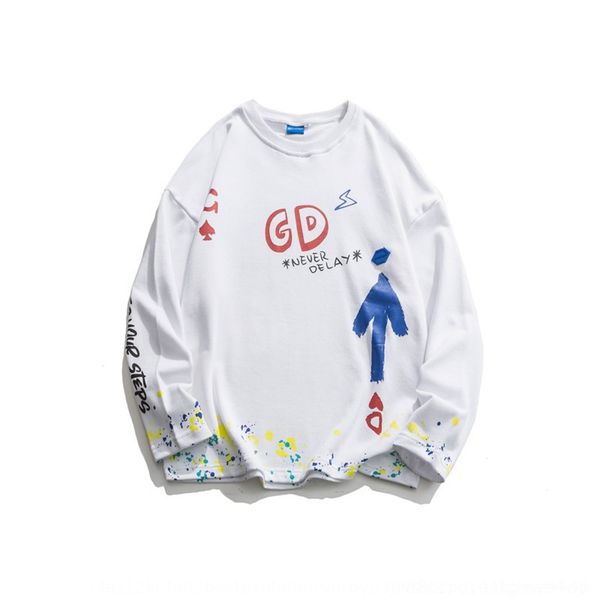

cvyzn south summer 2020 dress autumn sweater autumn pullover pullover round neck clothes graffiti printing campus fashion brand literary sty, Black
