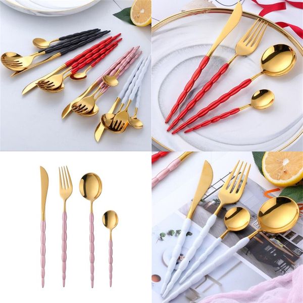 

stainless steel tableware sets knife fork spoon 4 piece set exquisite slub western steak knifes forks spoons suit 45 5xd l1