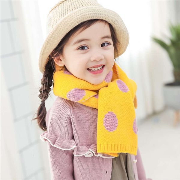 

knitting autumn and winter new dot wool scarf thickening warm children's neck, Red;brown