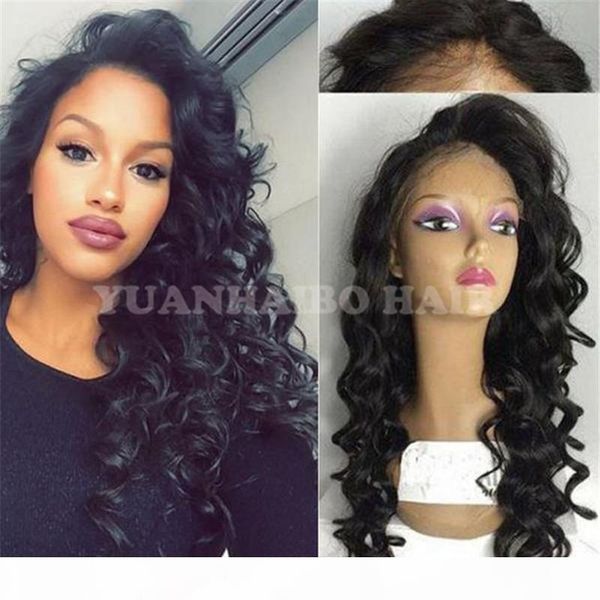 

stock 8a grade 1b loose wave virgin brazilian hair lace front full lace human hair wigs ing, Black;brown