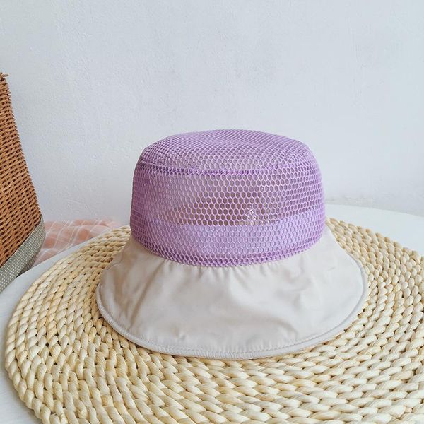 

cokk kids bucket hat summer hats для детей девушки мальчики baby рыбака cap сетка дышащая шляпы sun hat sunshade suncreen beach swy wmtehk, Blue;gray