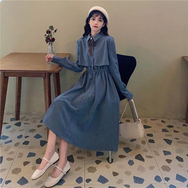 

2021 new japanese soft long sleeve midi cute sweet women design lolita 2021 korean one-piece dress ladies gothic costume new 2q63, Black;gray