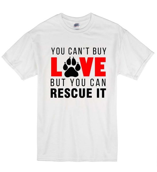 

summer fashion casual you can't buy love but you can rescue it cute dog pawprint t shir sport hooded sweatshirt hoodie t shirt