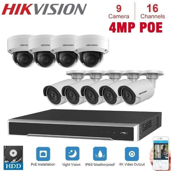 

16channels hikvision poe nvr video surveillance with 9pcs 4mp ip camera netwerk security night vision cctv security system kits1