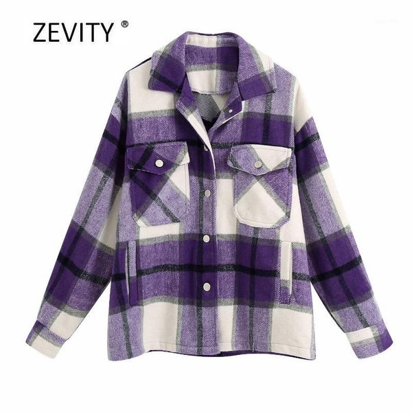 

new women vintage color matching plaid print chic casual jacket ladies double pocket long sleeve outwear leisure coat ct5181, Black;brown