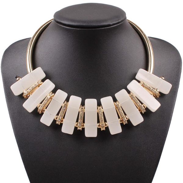

2020 new arrival design fashion brand choker necklace gold color crystal pendant collar necklace for women jewelry wholesale, Golden;silver