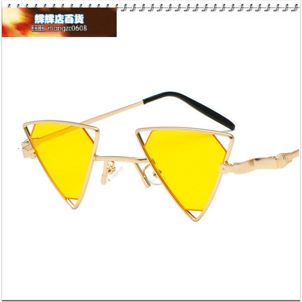 

comfortable and popular punk style triangle hollowed out glasses personalized metal sunglasses 890, White;black