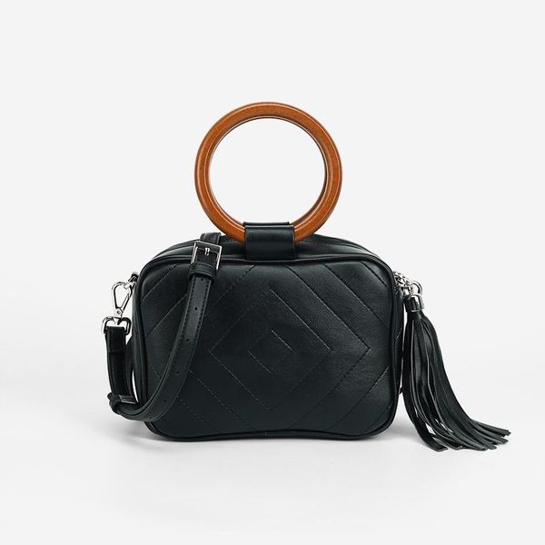 

vintage wooden ring handle women handbags casual shoulder messenger bag luxury crossbody bags designer purse large tote buckets