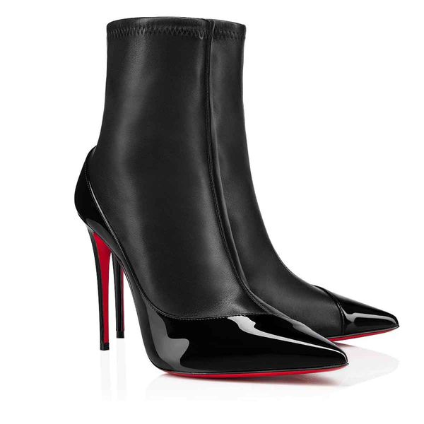

lady shoes red bottom ankle boot bibooty suede boot winter autumn fashion shoes for woman belle boots luxury designer factory good quality, Black