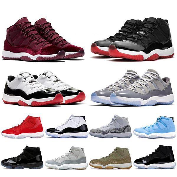 

jumpman 11 11s mens basketball shoes heiress night maroon platinum tint pink snake skin cool grey low white bred rose gold women sneakers