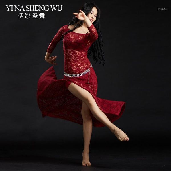 

new arrival belly dance dresses for ladies lace bellydance costumes women belly dance performance wear long skirt with shorts1, Black;red
