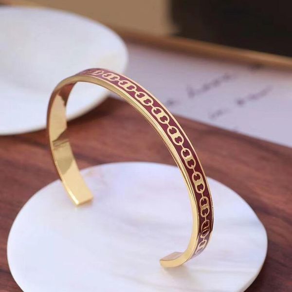 

2020 opened punk bracelet in red and white color enamel charm jewelry ps5287, Black