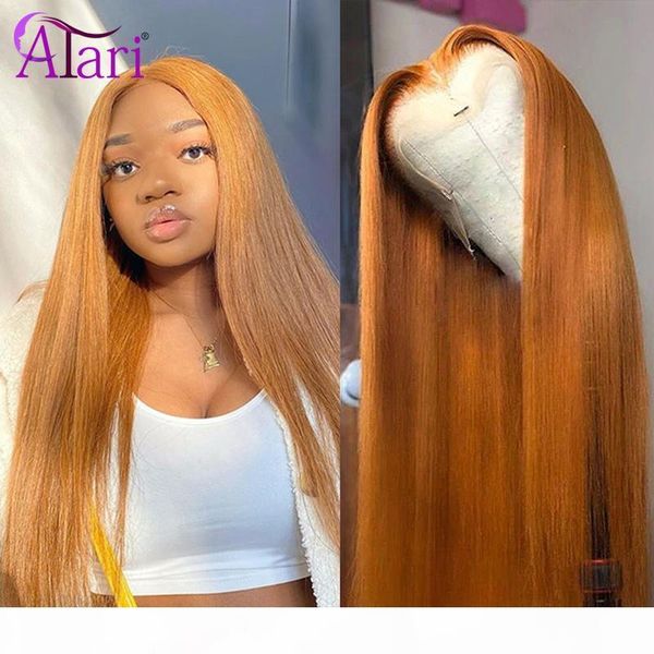 

hd frontal virgin human hair lace wigs malaysian straight wig 30 inch lace front wig honey blonde human hair wigs for women, Black;brown