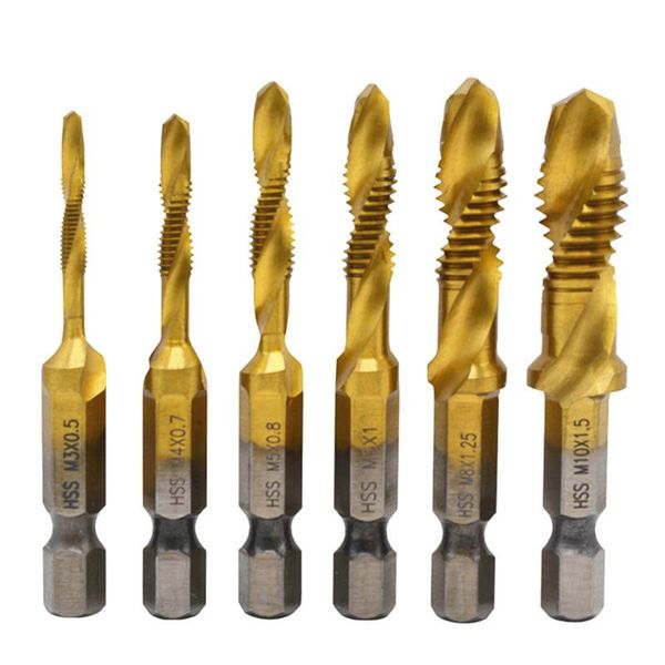 

high speed steel screw tap 1/4 drill bit hss screw tap metric thread m-3 m-4 m5 m6 m-8 m-10 titanium-coated drill bits
