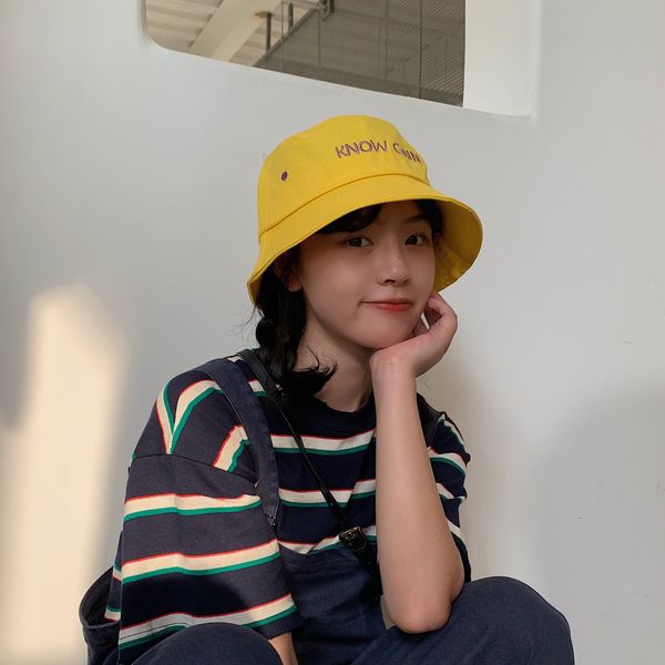 

hat female summer yellow net red wide brim fisherman's hat c0123, Blue;gray