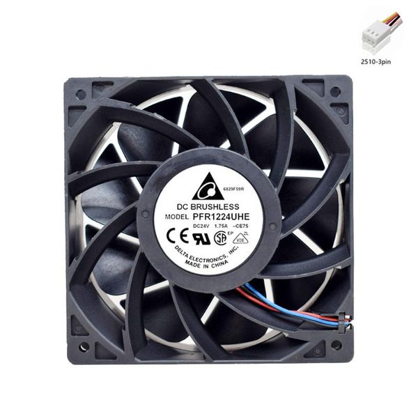

fans & coolings for delta pfr1224uhe ce75 12cm dc 24v 1.75a 120x120x38mm 3-wire server cooler fan