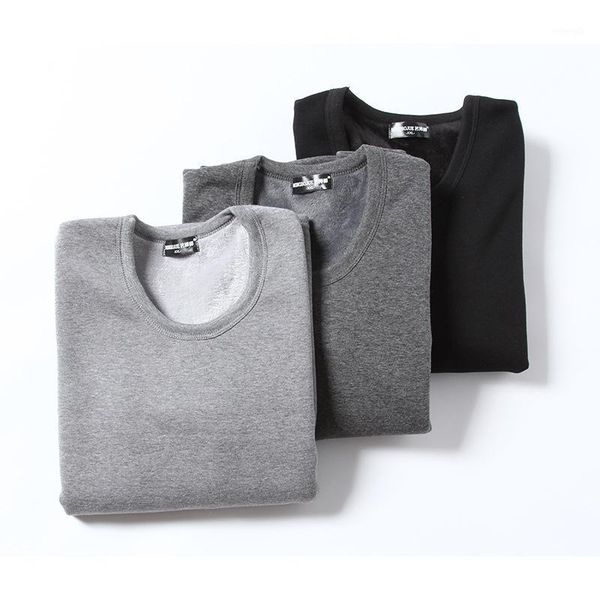 

men's thermal underwear suit winter velvet thick warm layered suit men's long dry warm1, Black;white